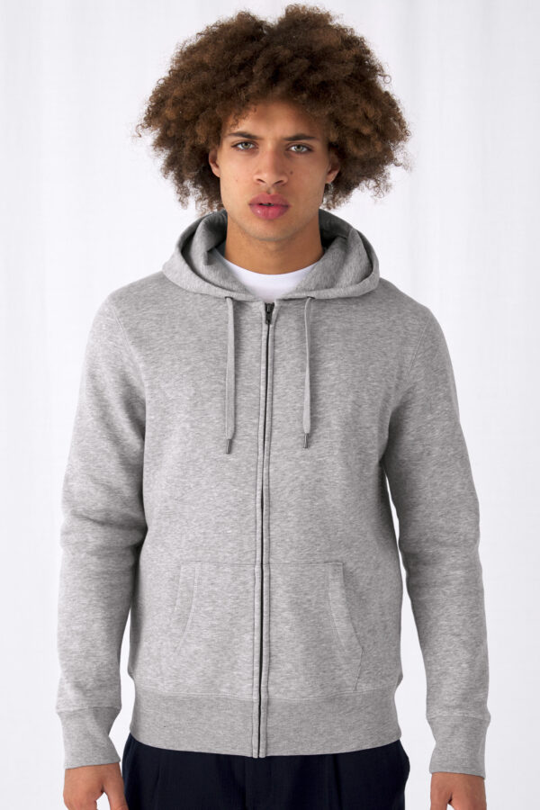 King zipped hood  felpa garzata con  cappuccio e zip 280gr